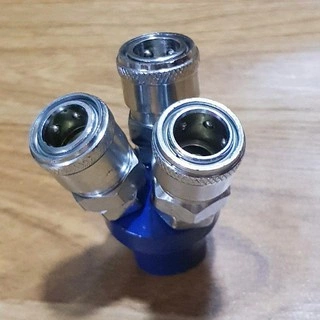Đầu Nối Nhanh hơi chia 3 dùng cho máy bơm khí nén