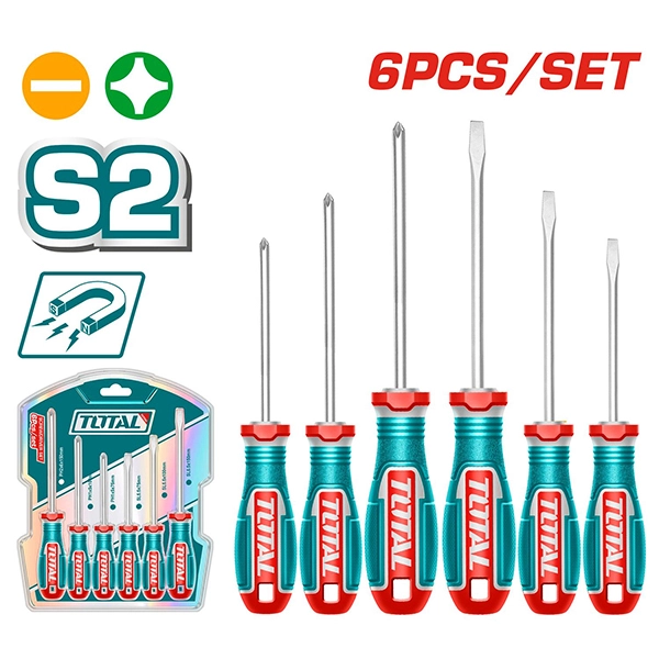 Bộ 6 tua vít dẹp và bake Total TKSDS0626